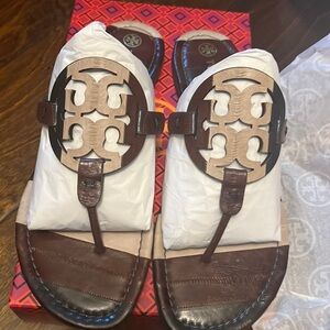 Tory Burch Miller Sandal Leather Size 10 NIB